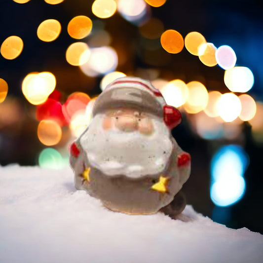 Babbomatto Babbo Natale Ceramica Led Babbogrigio cm7,6