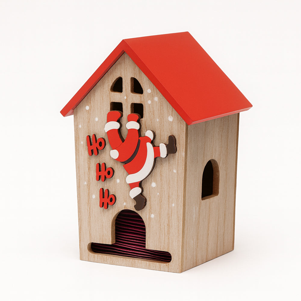 Babbomatto Casetta Portabustine Legno con 16 Infusi 18x9 cm 