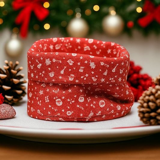Babbomatto Cestino Pane in Cotone Decoro Natale - Ø20 cm