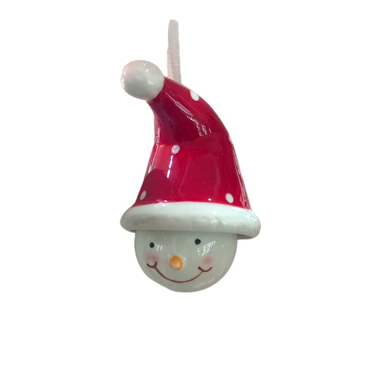 Babbomatto Decorazioni Albero di Natale in Porcellana Cuorematto 5/8 cm Snowman Bell
