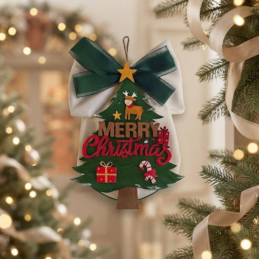Babbomatto Fuoriporta Natalizio Legno Merry Christmas 42x28 cm