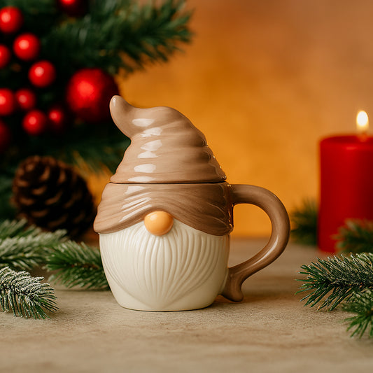 Babbomatto Gnomo Mug 15x12cm in Ceramica con Tappo
