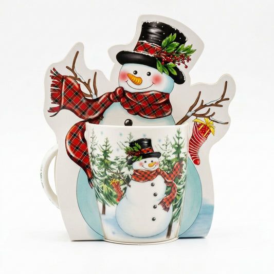 Babbomatto Mug Ceramica Natale Pupazzo di Neve 350 ml