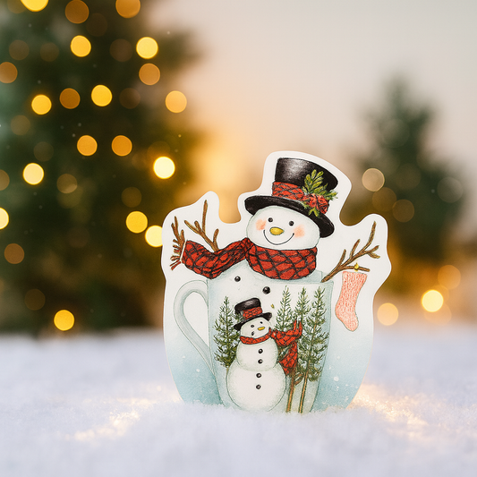 Babbomatto Mug Ceramica Natale Pupazzo di Neve 350 ml