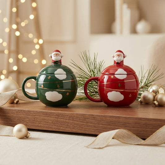 Babbomatto Mug Ceramica con Cucchiaino Babbo Natale 14,5 cm