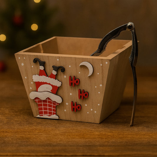 Babbomatto Portanoci in Legno con Schiaccianoci 10.5x16x16 cm Claus