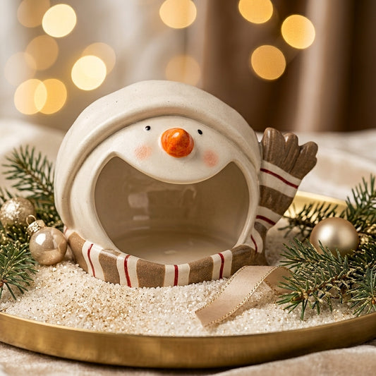 Babbomatto Portatutto Pupazzo di Neve Ceramica 24cm