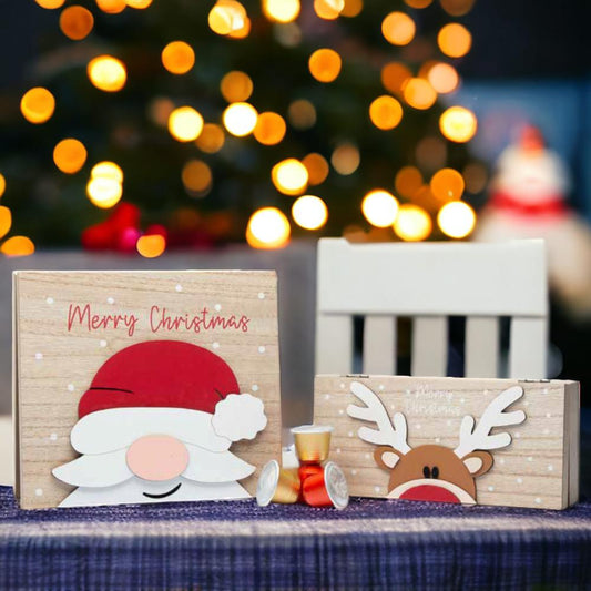 Babbomatto Scatola caffé  20/10 capsule Costadoro in legno Natale