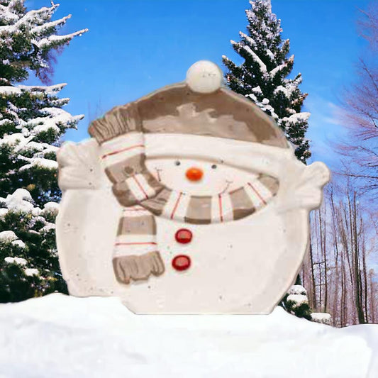 Babbomatto Vuotatasche Babbogrigio in Ceramica Pupazzo di Neve 21cm