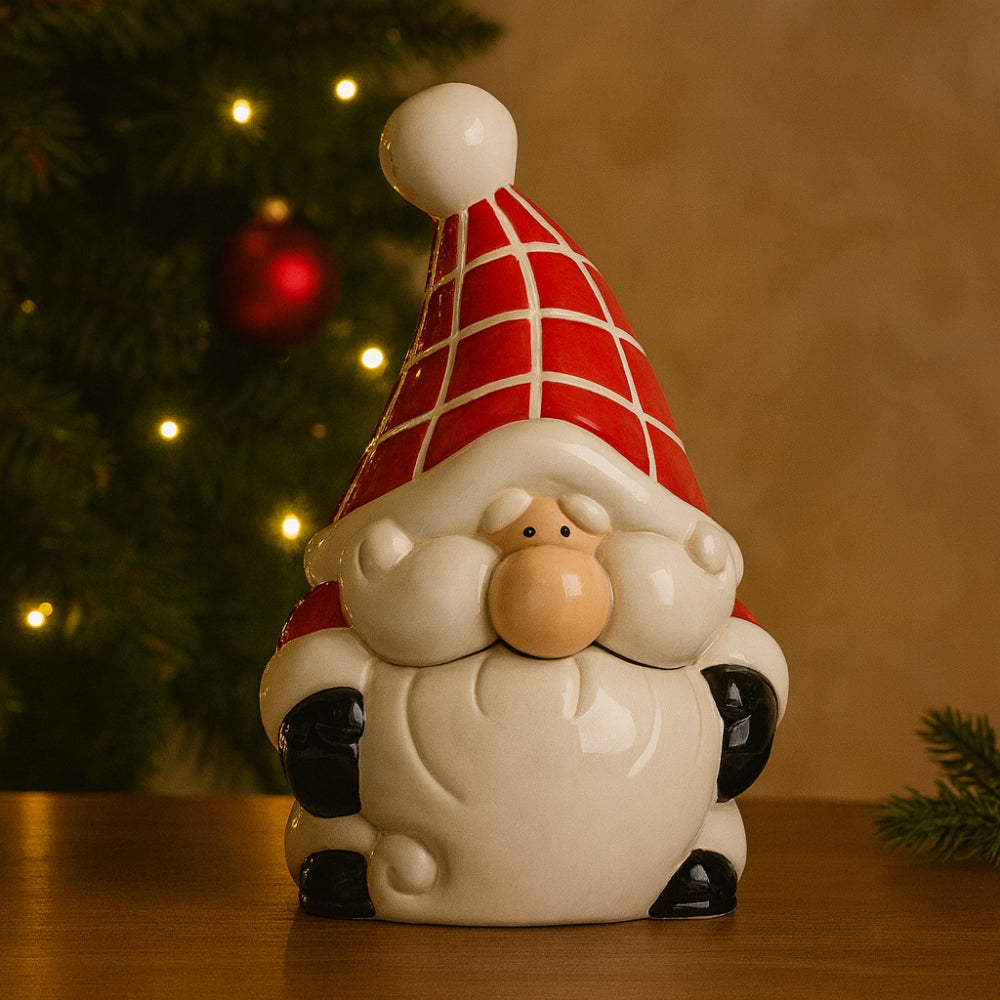 Babbomatto biscottiera Baffomatto in ceramica H31x20 cm