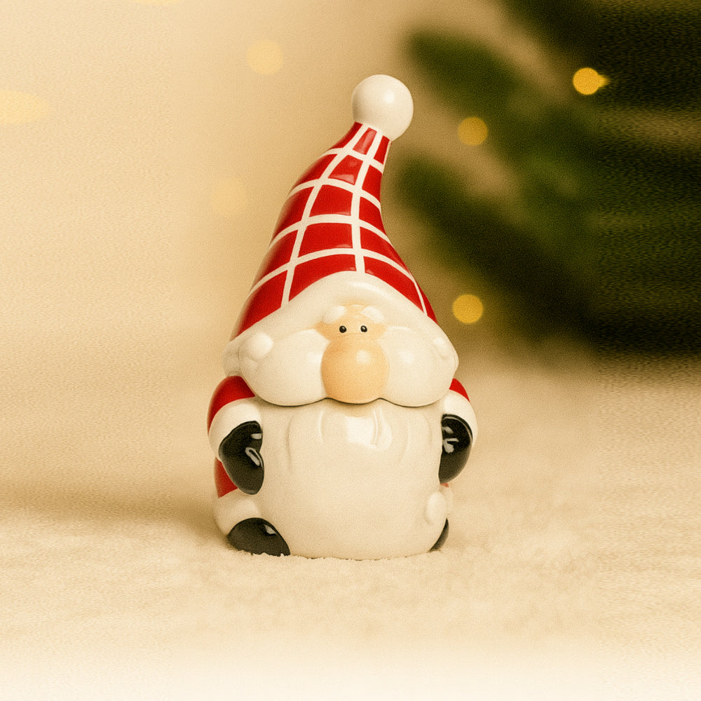 Babbomatto biscottiera Baffomatto in porcellana H23x13 cm