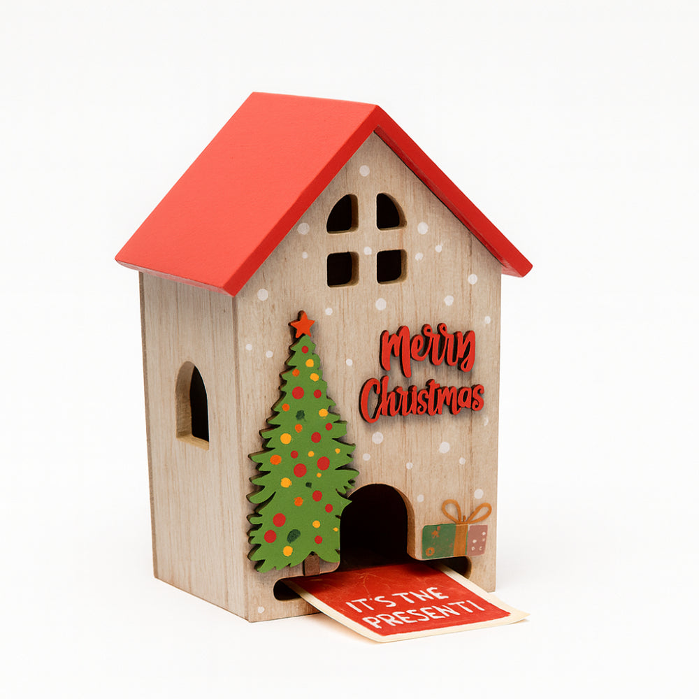 Babbomatto casetta portabustine in legno con 16 infusi 18x9 cm