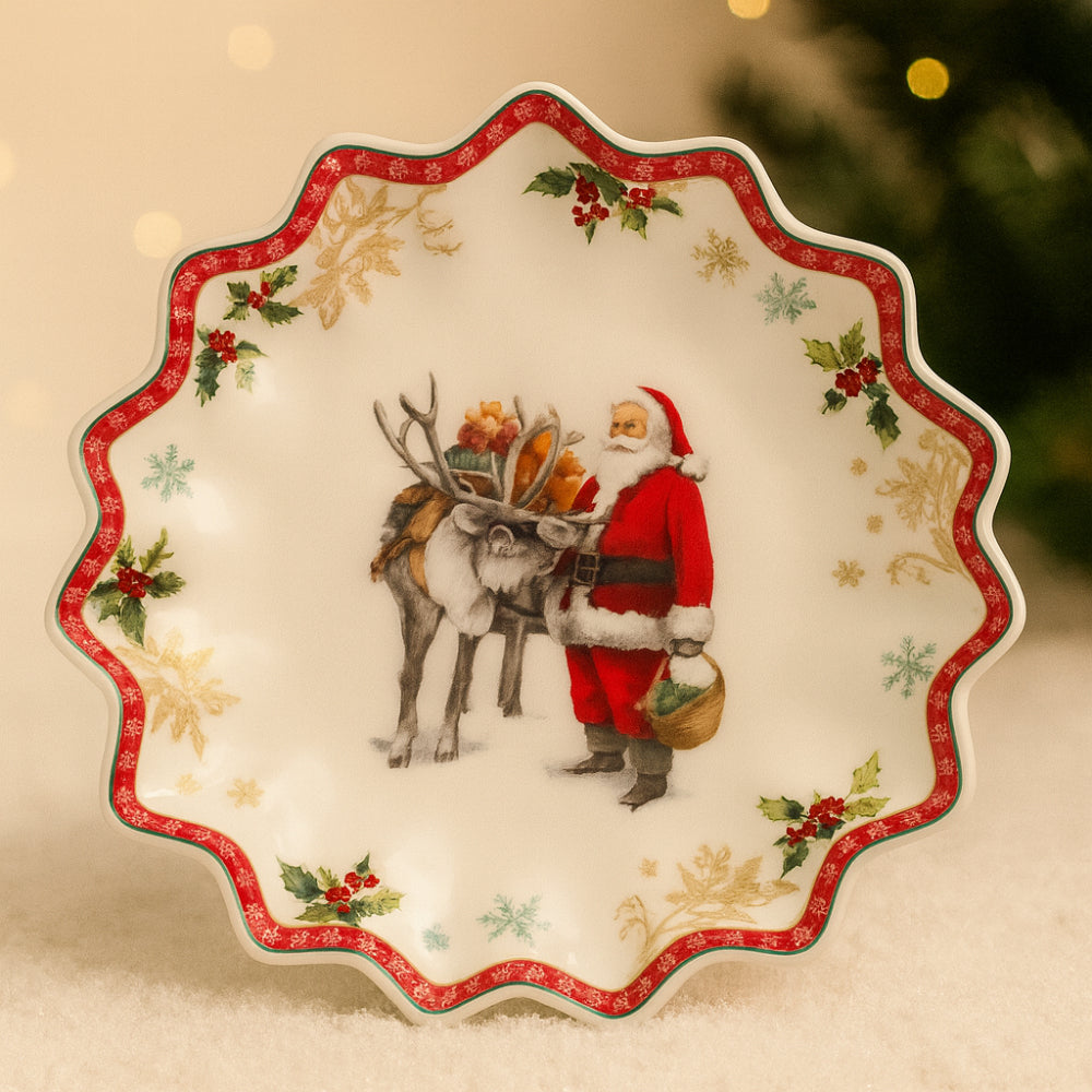 Babbomatto centrotavola Babbo Natale in porcellana 24 cm