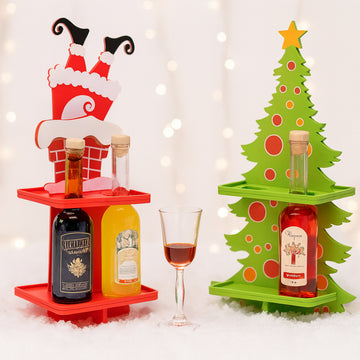 Detail of a Santa Claus Christmas favor on a warm neutral background