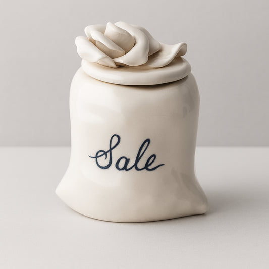 Barattolo sale in ceramica Arthesiama con tappo rosa 15x13 cm
