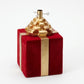 Base Albero di Natale Pacco Regalo Bordeaux e Oro 28x28x44 cm