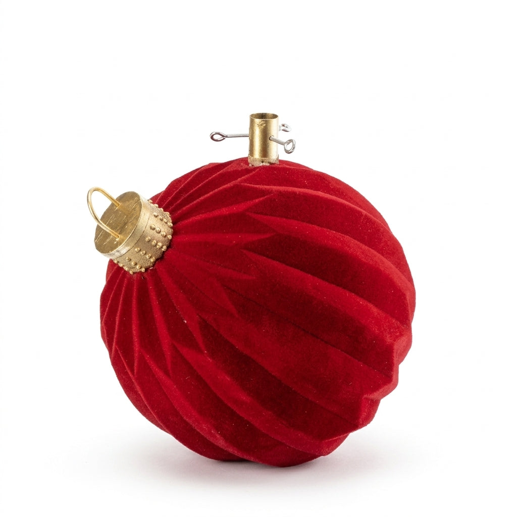 Base Albero di Natale Palla Bordeaux in Velluto Ø41 H42 cm