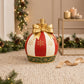 Base Albero di Natale a Sfera con Fiocco Rosso e Oro 42x42x51 cm