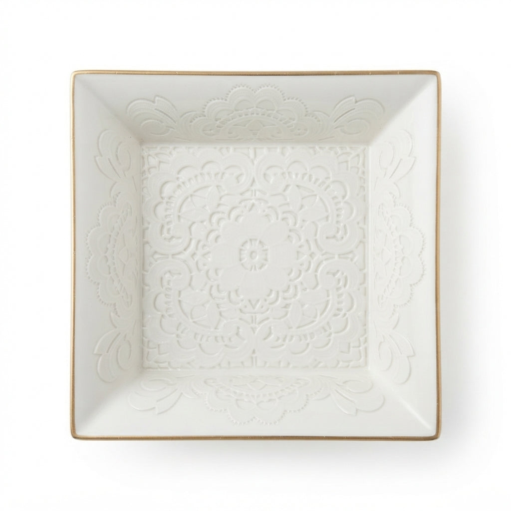 Boan Svuotatasche in Ceramica Bianca 20x20 cm