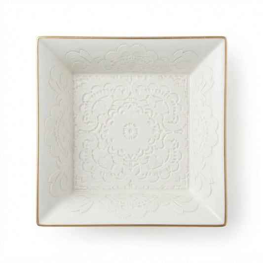Boan Svuotatasche in Ceramica Bianca 20x20 cm