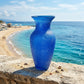 Boan Vaso Vetro Satinato Blu Stellato H 37×16 cm