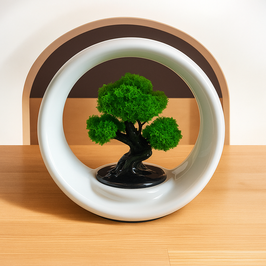 Bonsai Sharon in porcellana bianca H.21x21 cm – Elegante decorazione minimal Made in Italy

