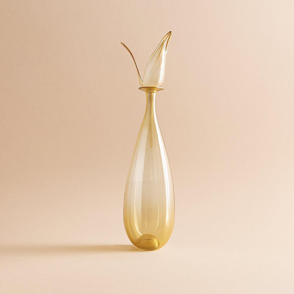 Bottiglia Tulipe Artevetro in Vetro Soffiato H29x8 cm Trasparente Elegante

