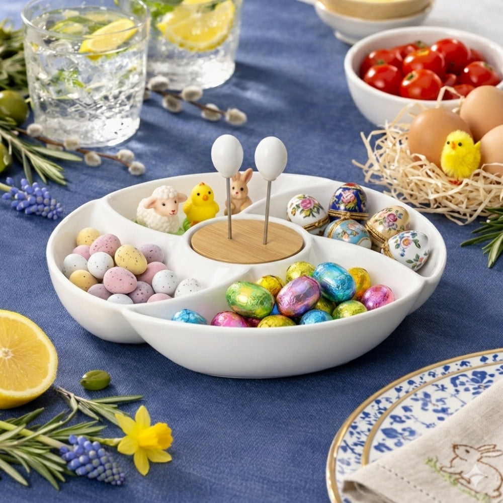 Brandani Antipastiera Rondo Porcellana Bamboo Ø 20 cm 51675