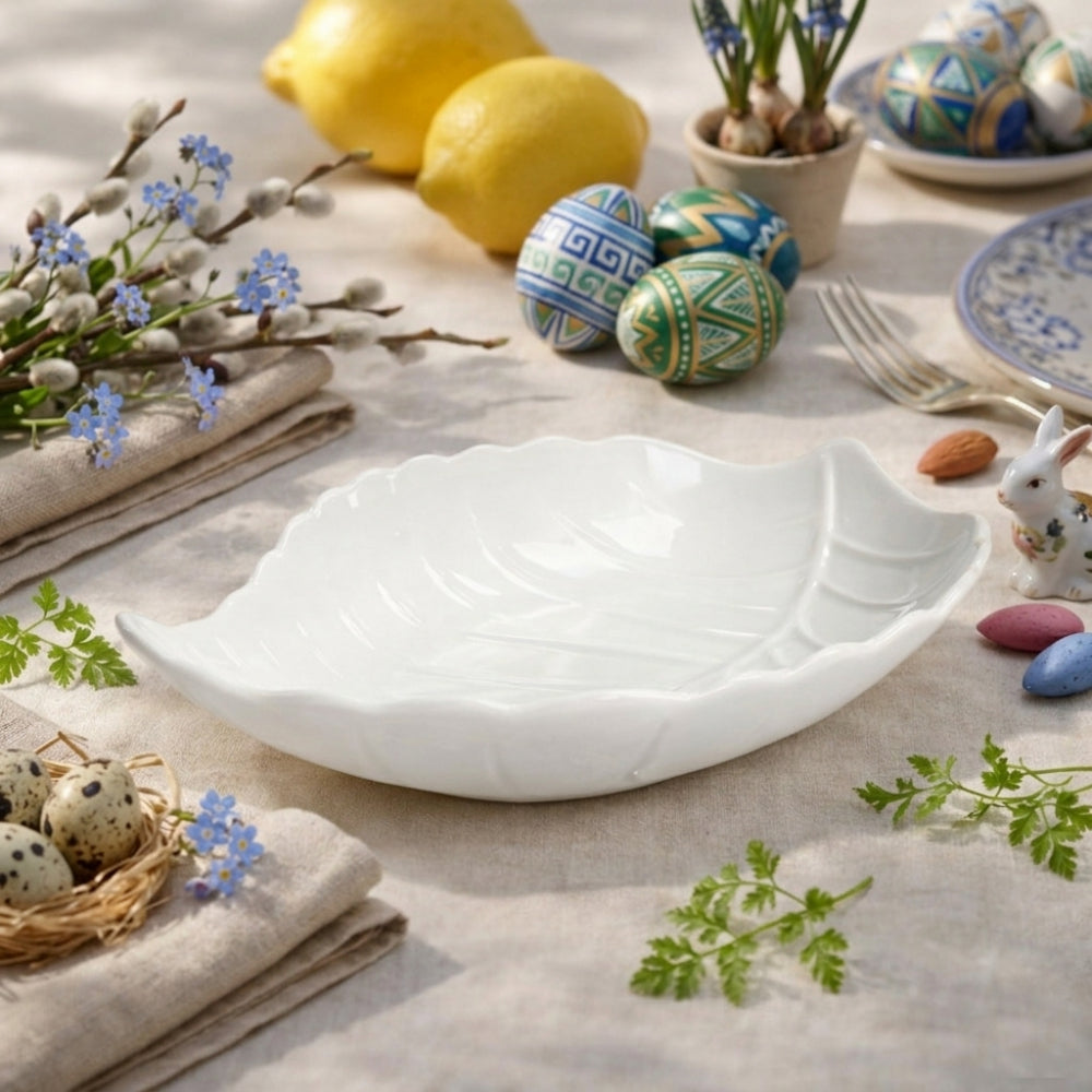 Brandani Ciotola Foglia Alloro Porcellana 31x22 cm 51555