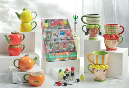 Brandani I Fruttosi - Teiera con Tazza & Tazza Double in Dolomite