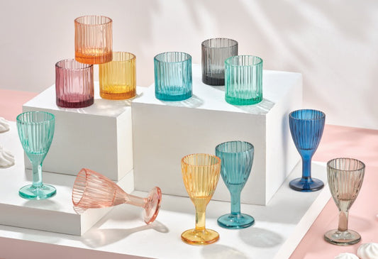 Brandani Linea Shot - Set Bicchierini Plissé in Vetro Colorato