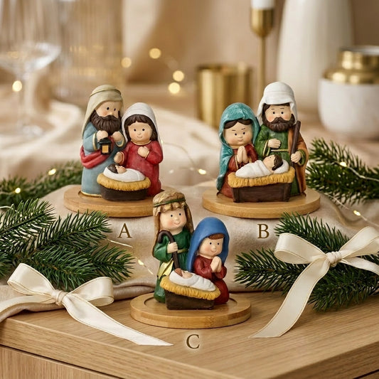 Brandani Natività con Base Resina e Bambù Ø12 H13 cm
