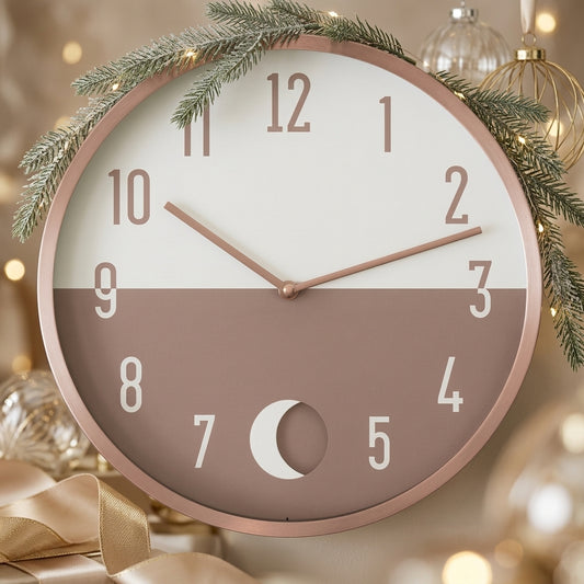 Brandani Orologio da Parete Split con Pendolo Rose Gold Ø23 cm