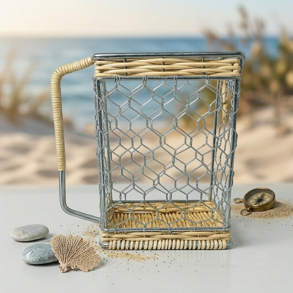 Brandani – Porta Brick Tetrapack Rattan 18x13x9,5 cm – Design Naturale