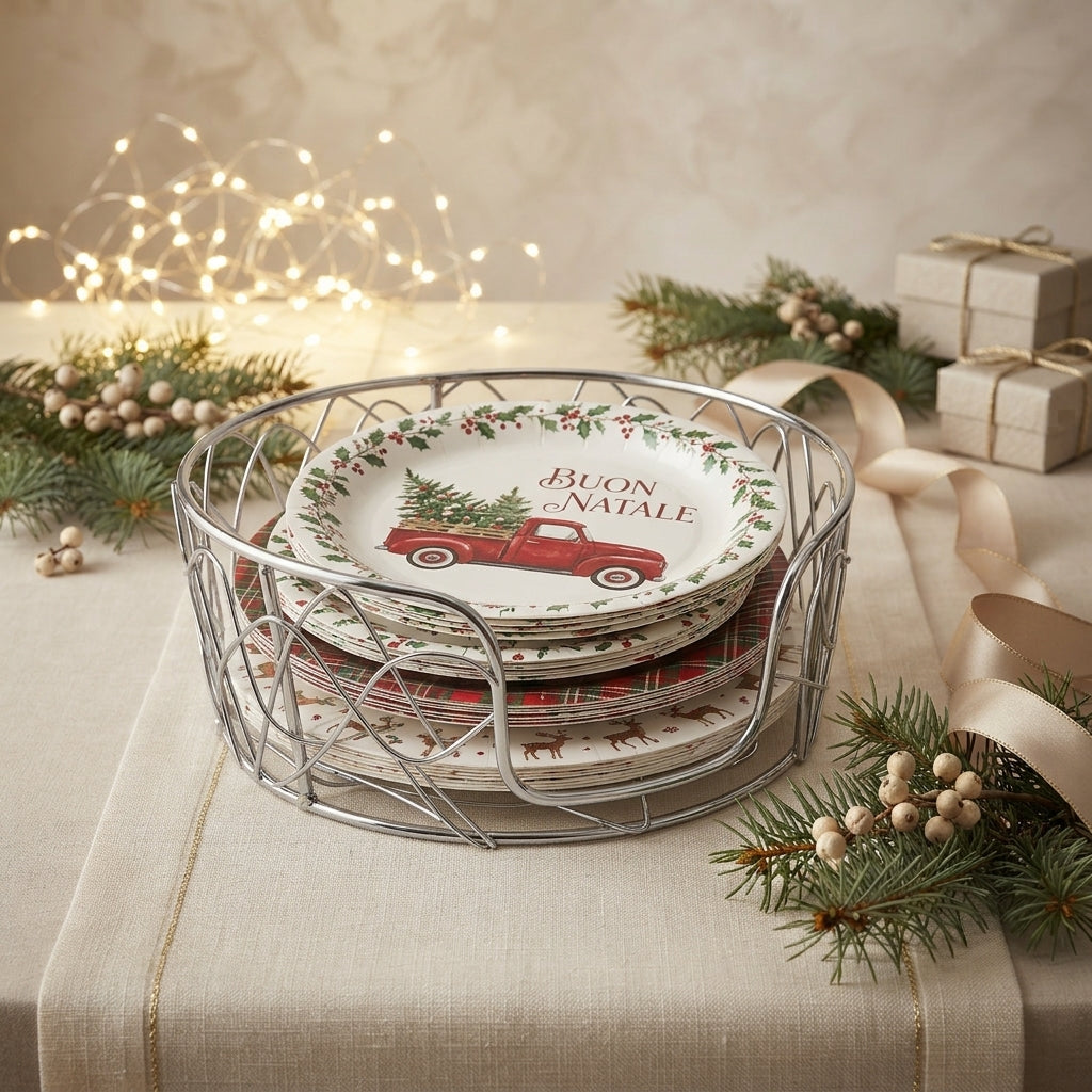 Brandani – Porta Piatti Arruffato Metal Ø 23,5 cm – Design Naturale