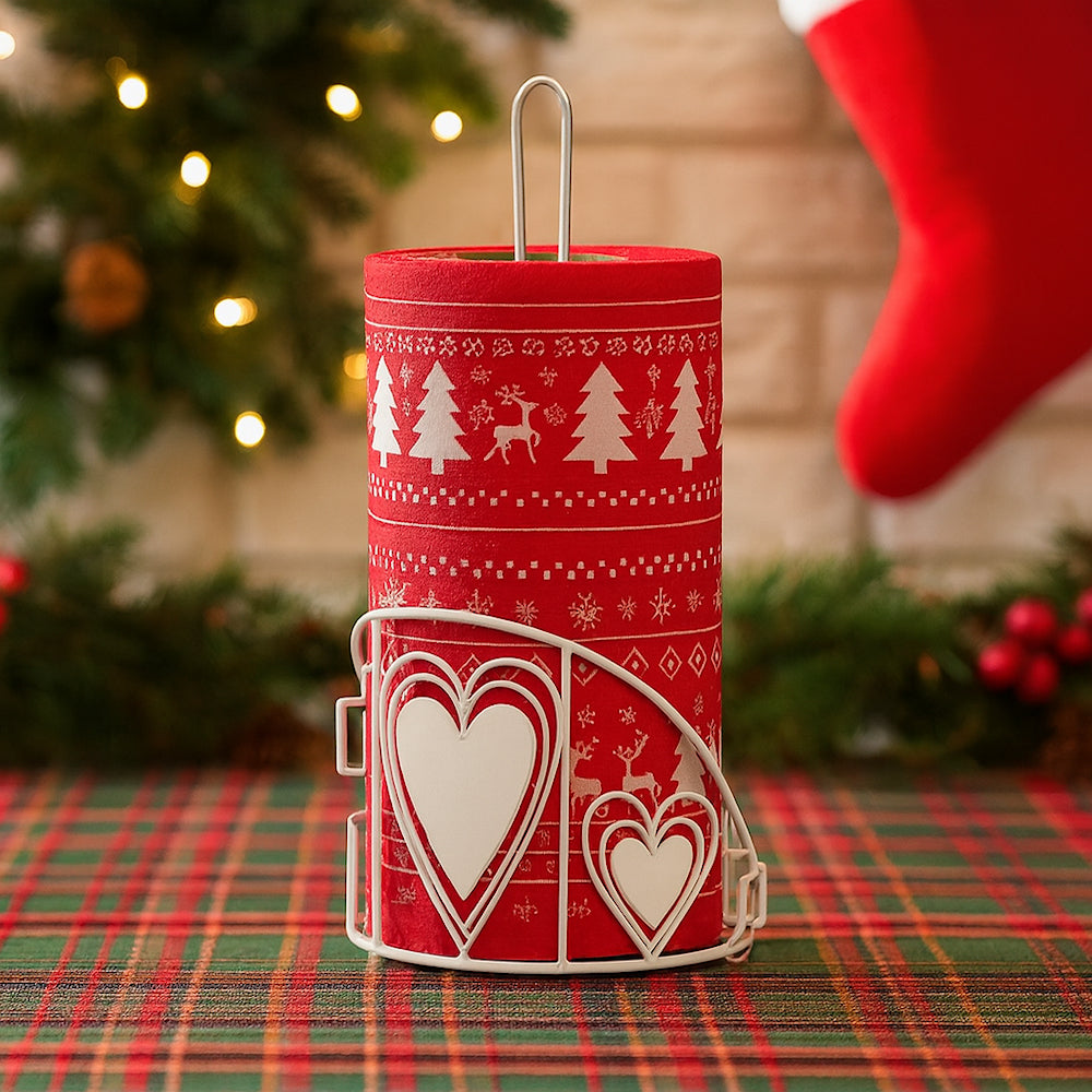 Brandani Porta Scottex Filo Cuore Bianco H 30x14 cm Acciaio