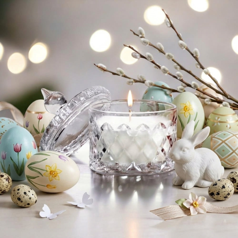 Brandani Scatola Vetro Ø8x11 cm con Cera di Soia Profumata