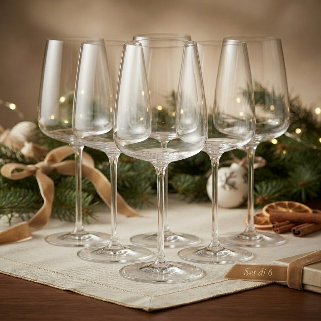 Brandani Set 6 Calice Omnia Degustazione in Vetro Trasparente H 21 cm
