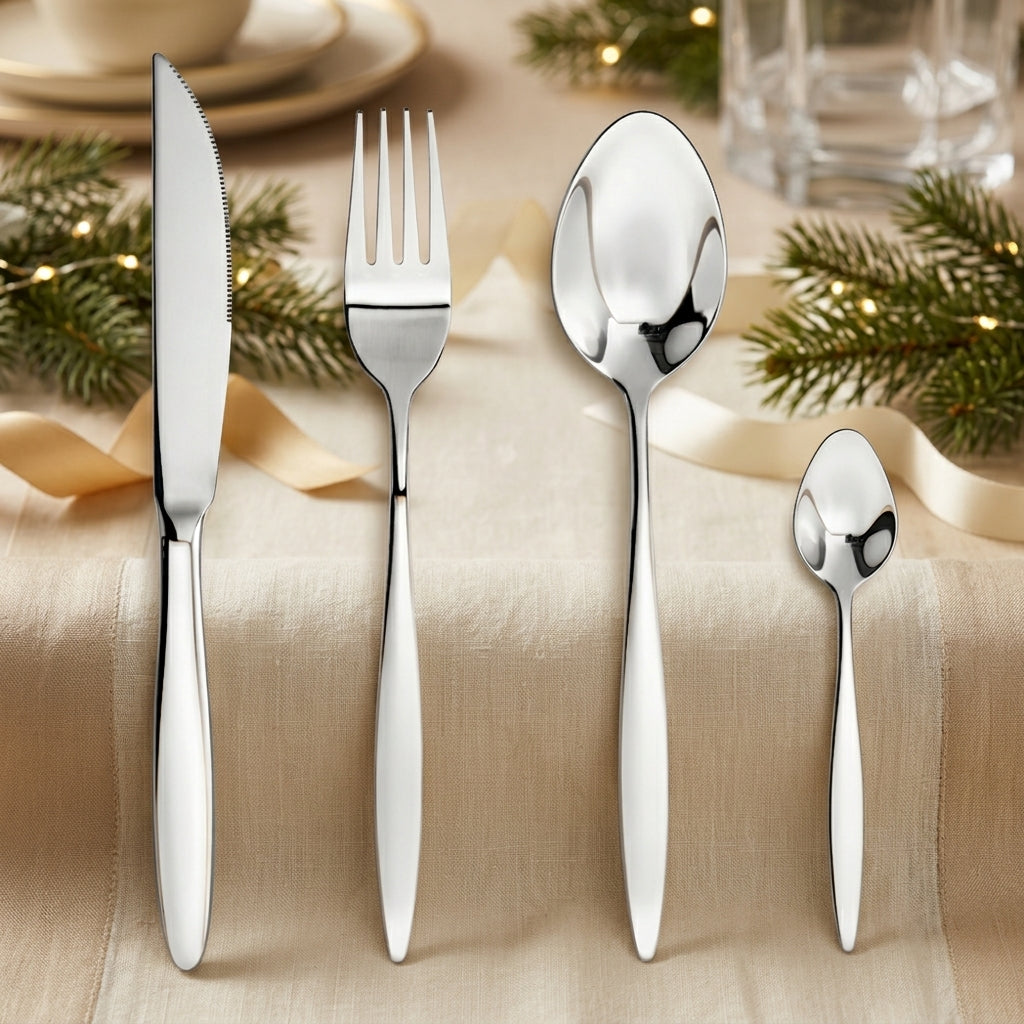 Brandani Set Posate Stretch Inox 18/0 Lucido 24 Pezzi