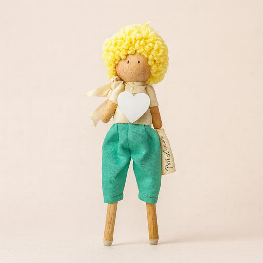 Burattino Piccolo Principe Petit Amour in tessuto 13 cm artigianale


