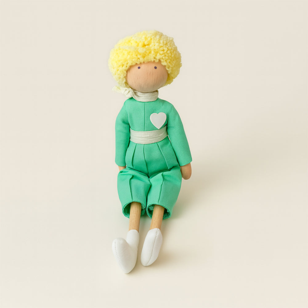 Burattino Piccolo Principe Petit Amour in tessuto 31 cm artigianale

