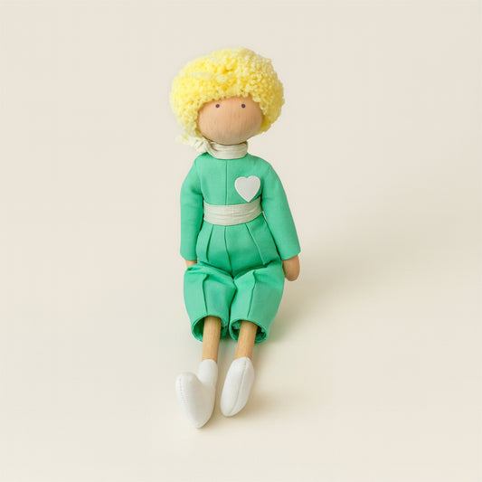 Burattino Piccolo Principe Petit Amour in tessuto 31 cm artigianale

