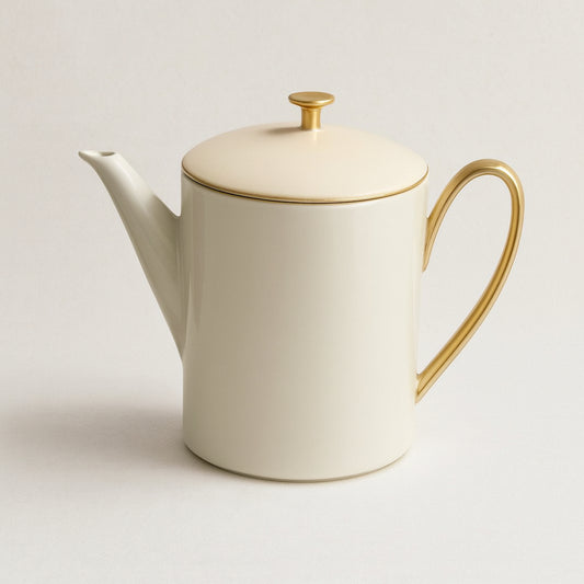 Caffettiera Rosenthal Velvet Beige in porcellana, Made in Germany