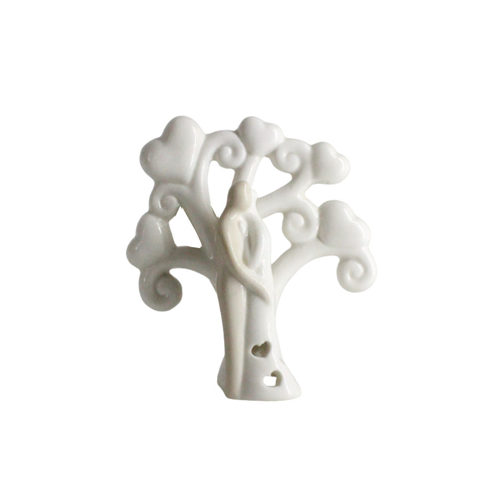 Cake Topper Coppia e Albero della Vita H.9x8 cm in Porcellana