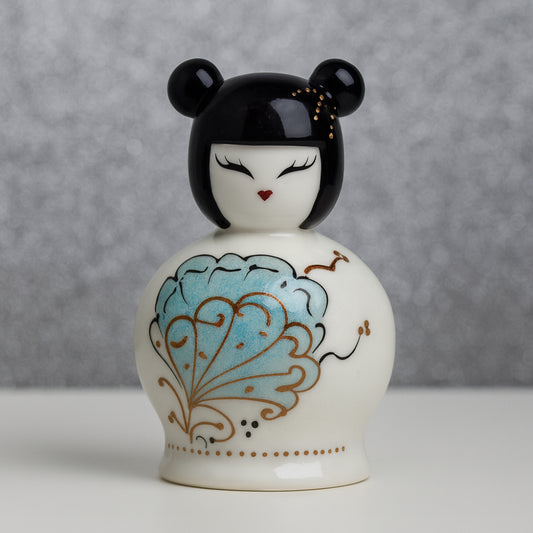 Campana Kokeshi Sharon porcellana Dandelion bomboniera H 10 cm
