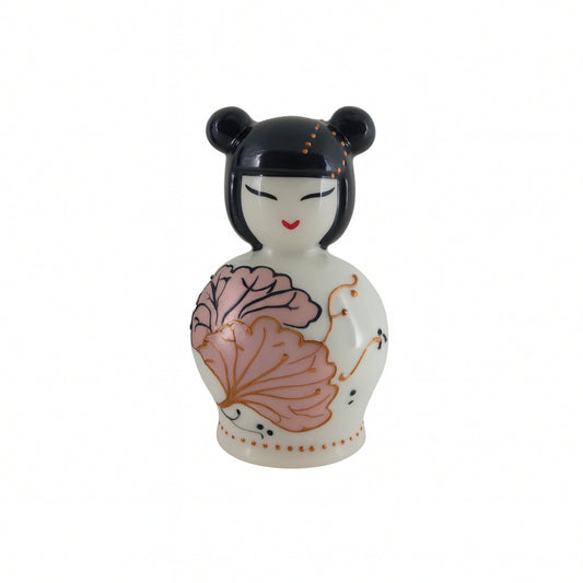 Campana Kokeshi Suami Sharon in porcellana cipria H 12 × 7,5 cm bomboniera