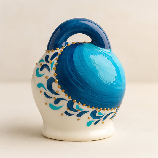 Campana Mediterraneo Sharon 9x8 cm con scatola portaconfetti – Bomboniera utile ed elegante – Le Favole