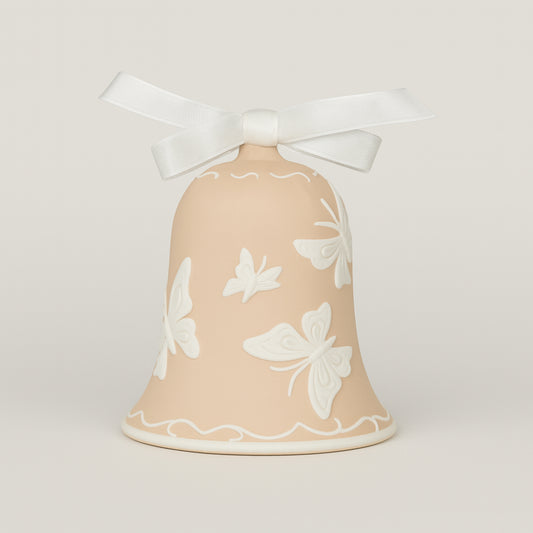 Campana Palais Royal in porcellana biscuit 9 cm colore pesco