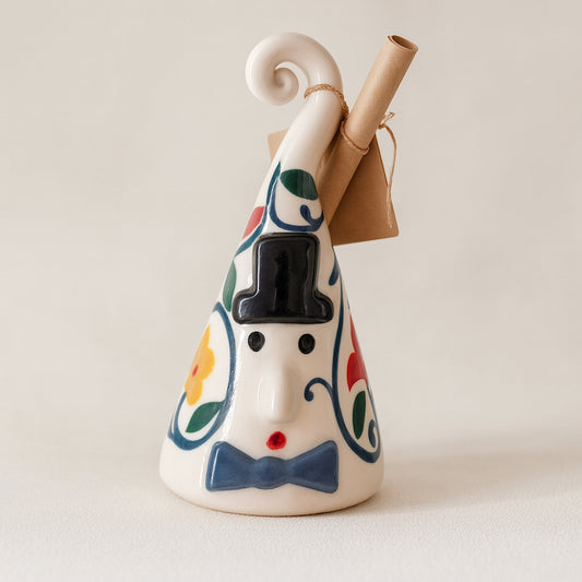 Campana Prete Femminiello in ceramica Terre di Scirocco H 15 cm Made in Italy