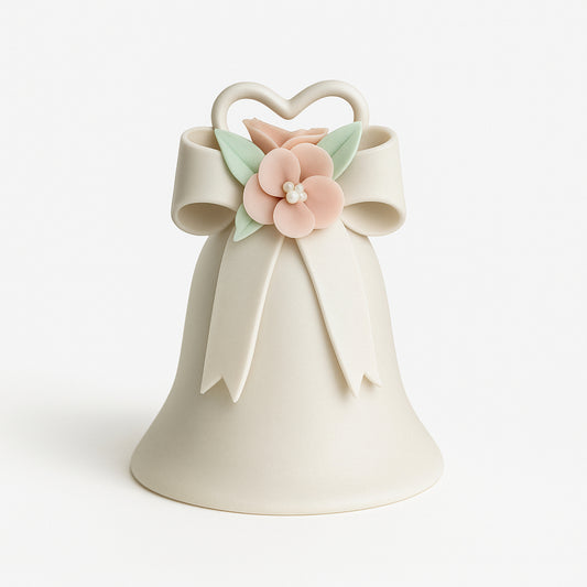 Campana porcellana biscuit BB Majello Capodimonte H 10 cm Made in Italy

